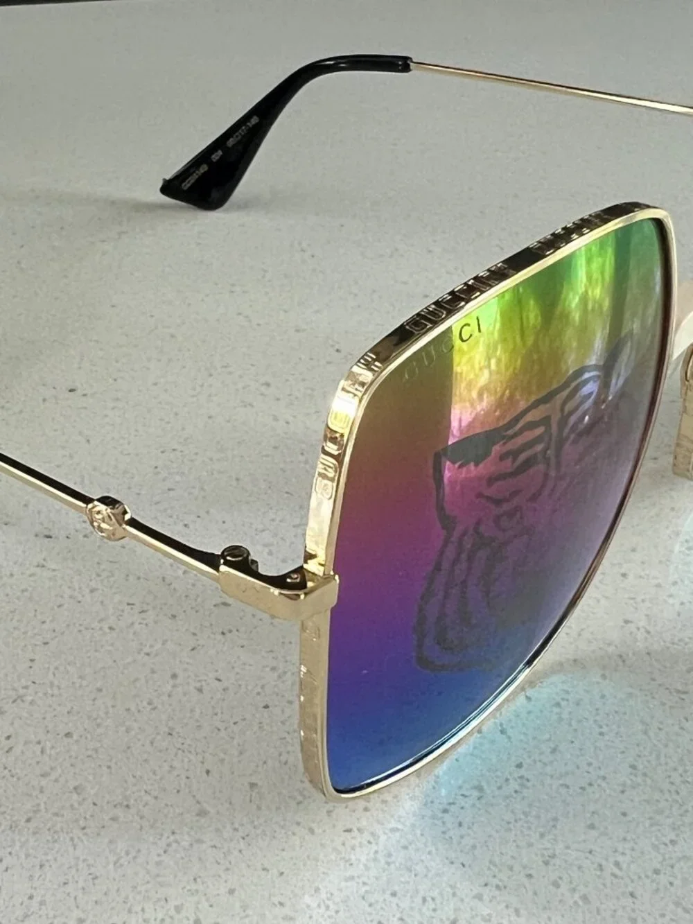 Gucci GG0414S square tiger sunglasses